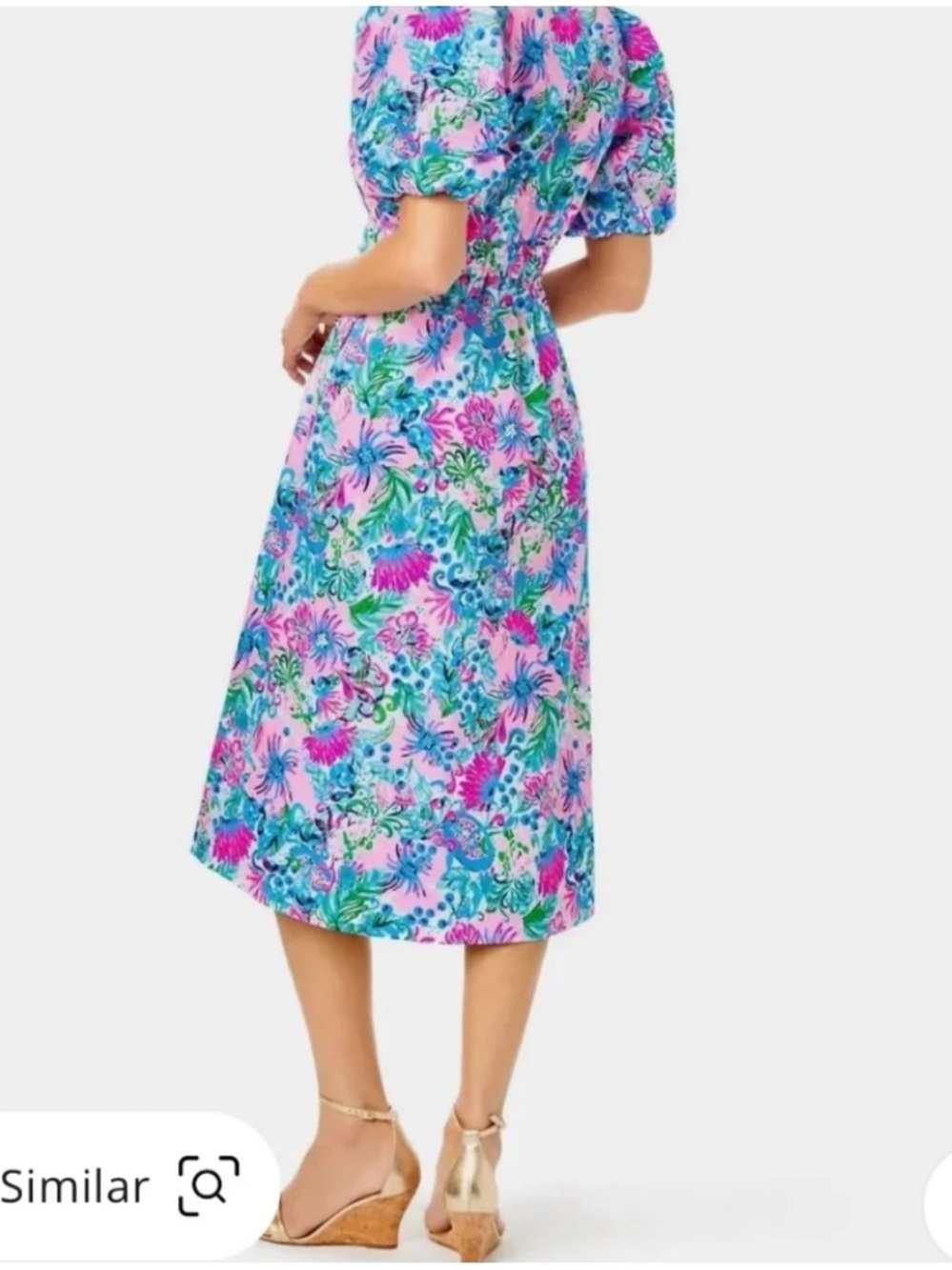 Lilly Pulitzer Tassie Midi Dress in Mandevilla Baby Paradise Petals 6 - Picture 11 of 11